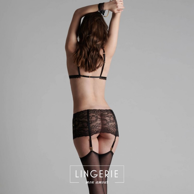 Porte jarretelles menottes le petit secret maison close Lingerie mon amour